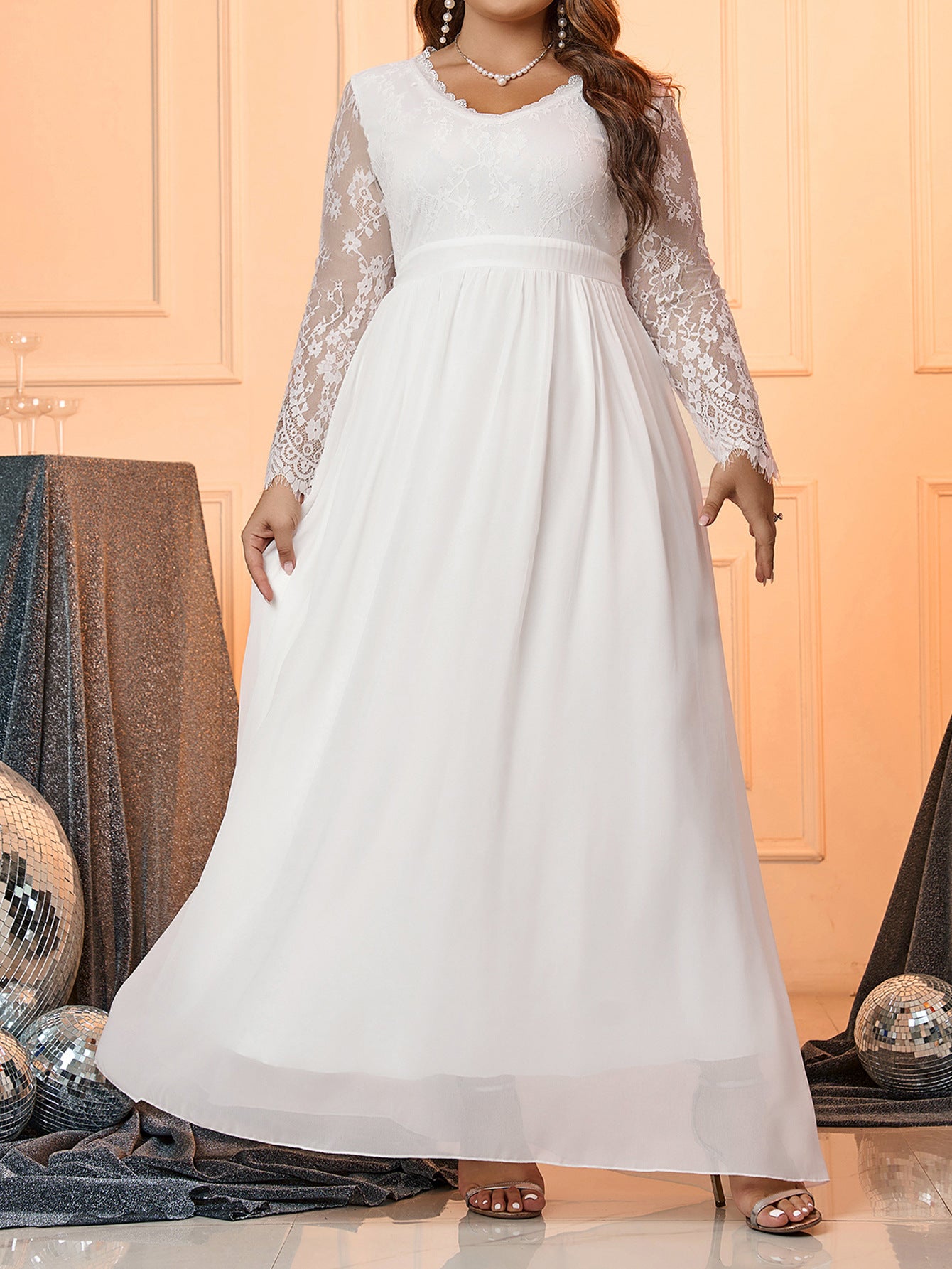 Plus Size Women Chiffon Backless Dress