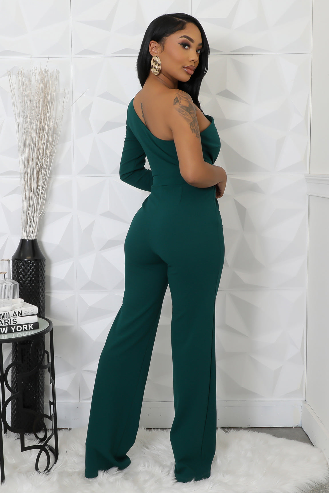 Women Sexy One Shoulder Long Sleeve Jumpsuits 18