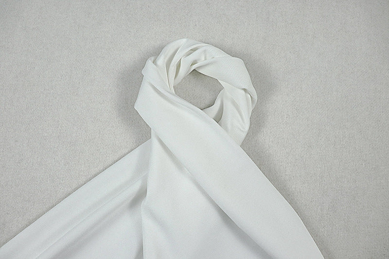 Women's Hollow-Out Fashion Slit Pleated Low Back Cross Halter Neck Solid Long Dress 12