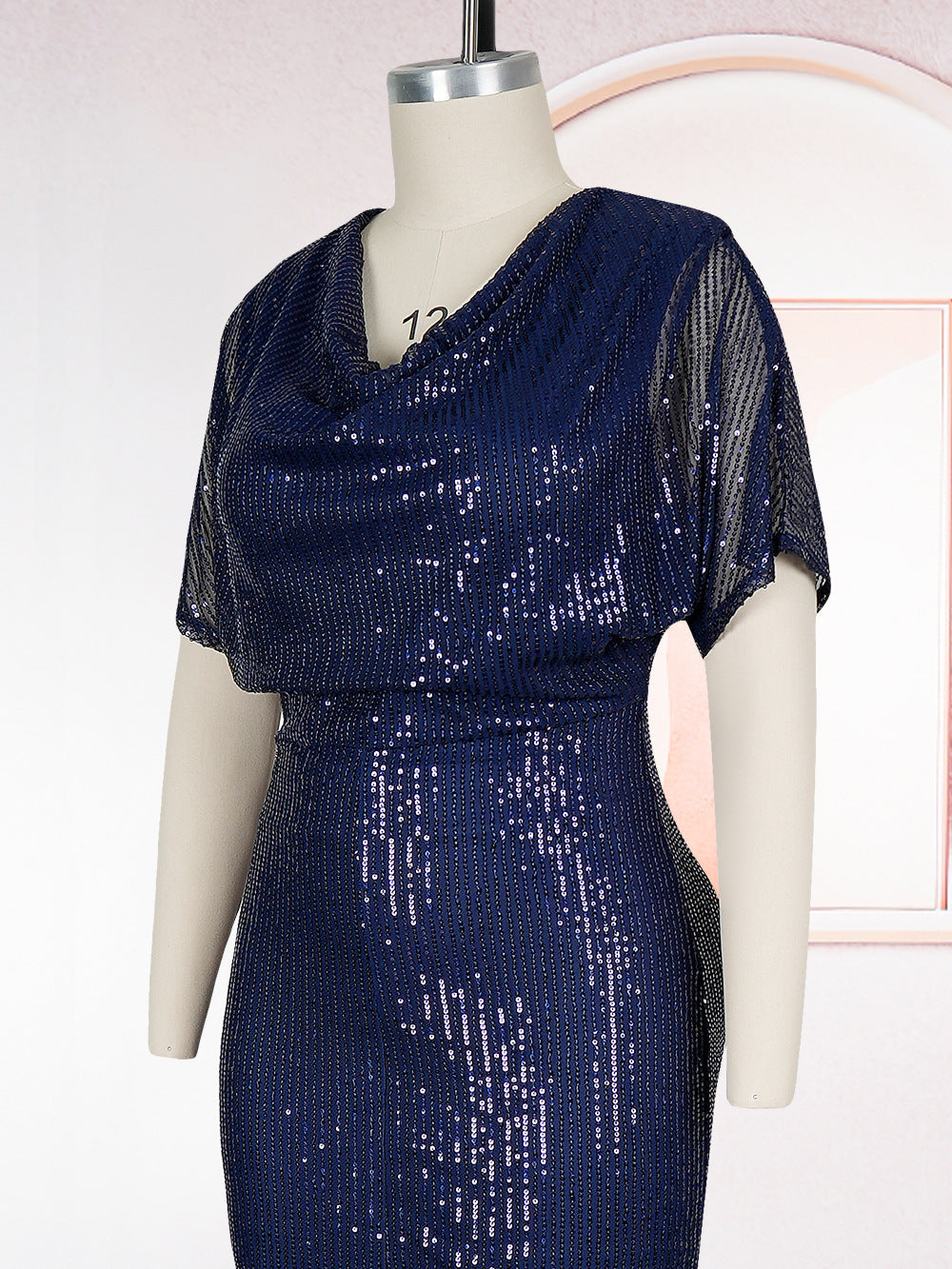 Evening Gown Formal Party African Fashion Sequin Plus Size Women's Chic Dress 16