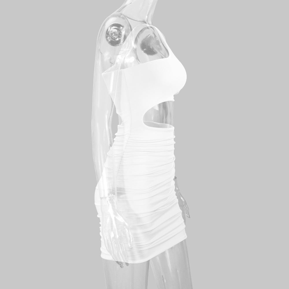 Women sexy hollow pleated Bodycon Dress 23