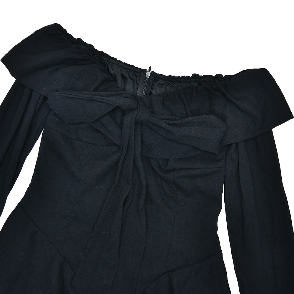 spring and summer fashionable sexy Slim Waist Off Shoulder dress 8