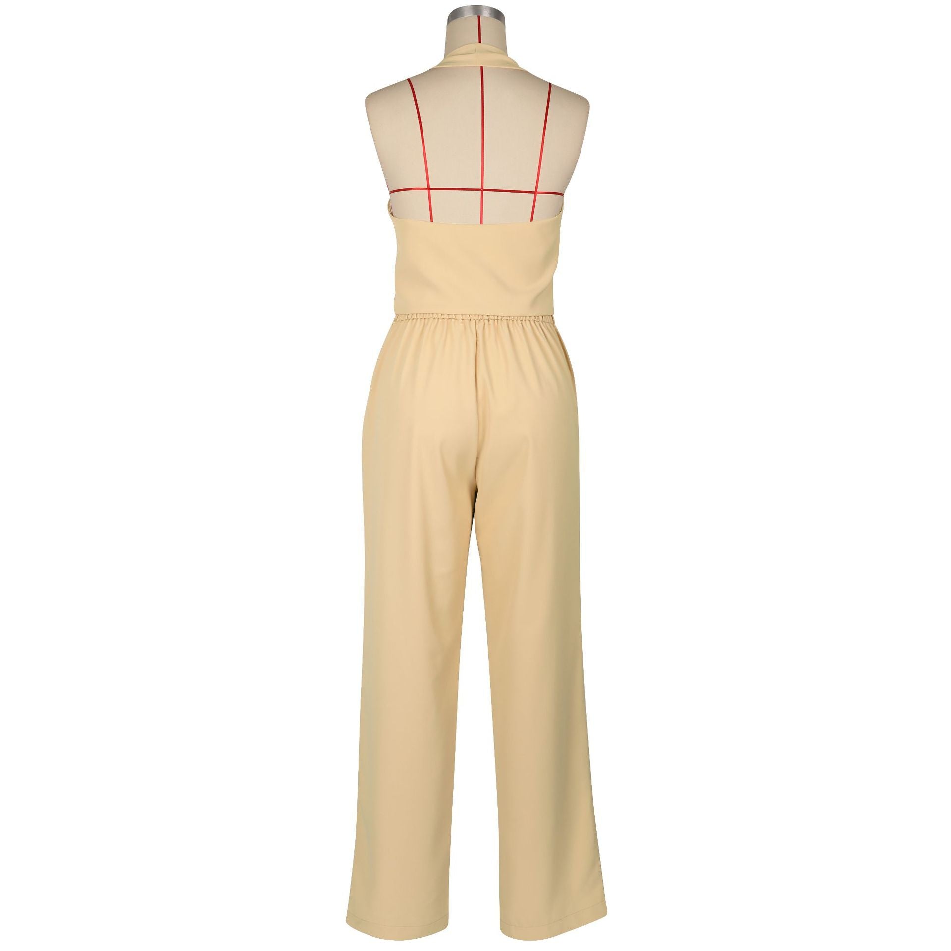 Summer Women's Solid Color Vest Pants Office Two-Piece Suit 15