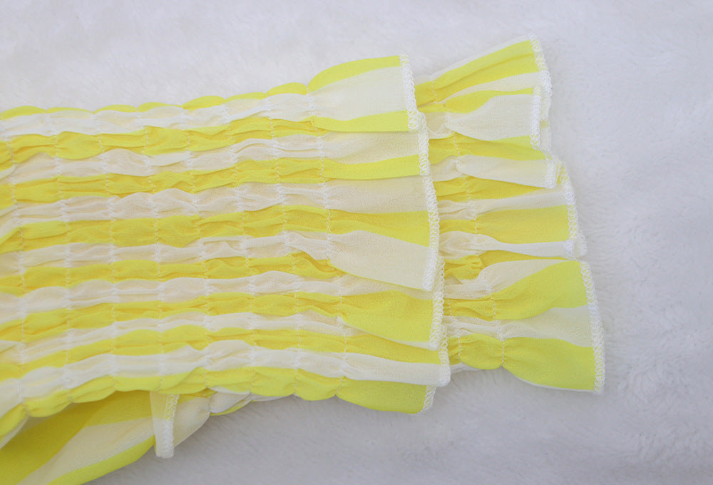 Women striped chiffon print Top and Skirt two-piece set 30