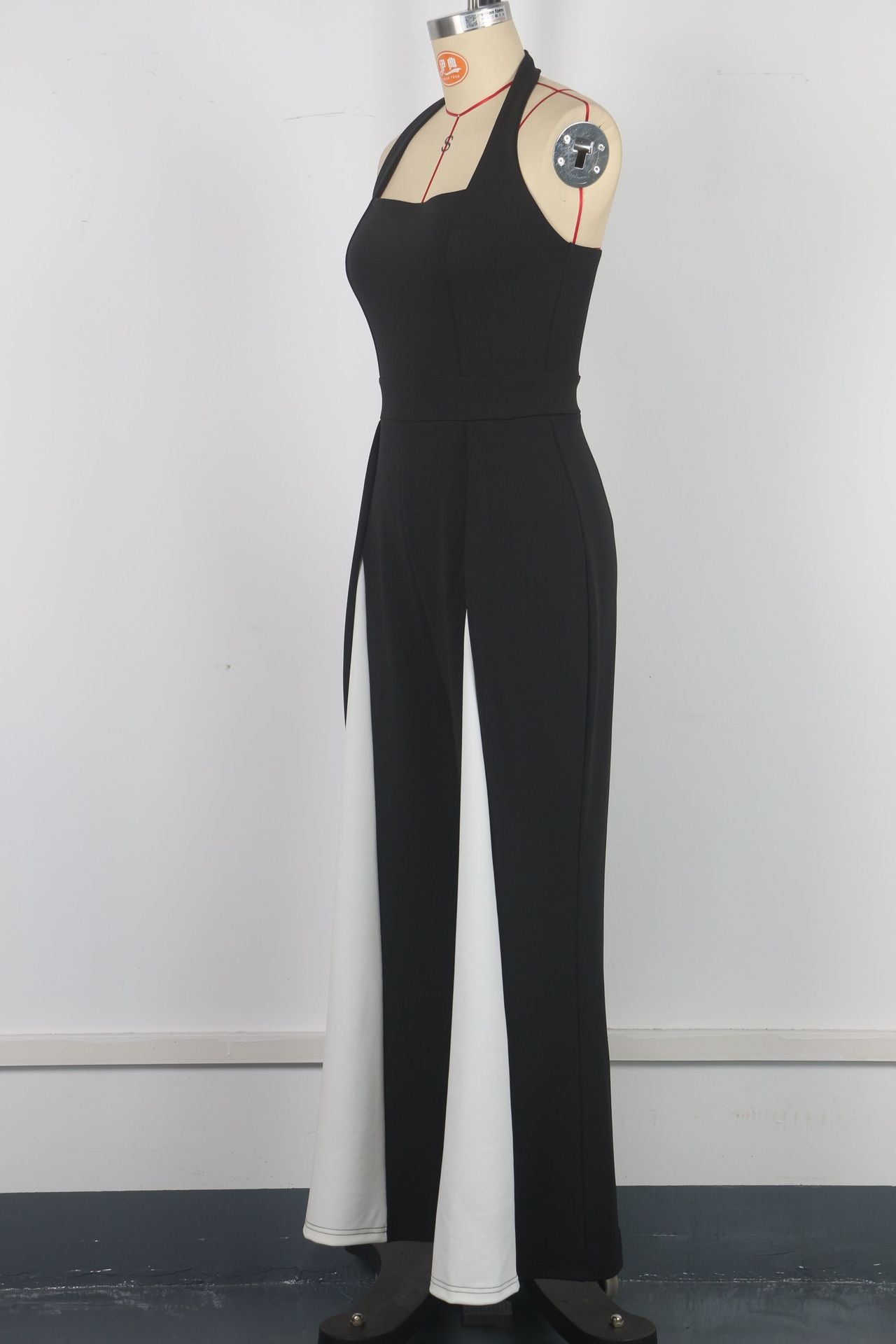 Women’s Sexy Fashion Strap Low-Back Color Block Jumpsuit 8