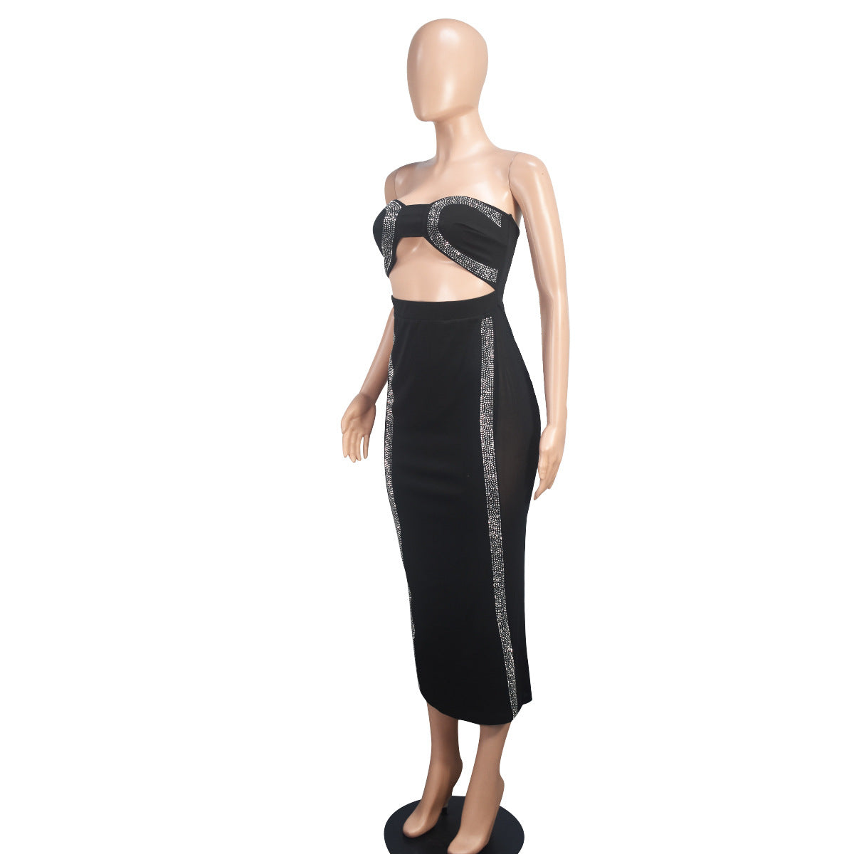 Fashionable And Sexy Mesh Beaded Party Maxi Dress 5