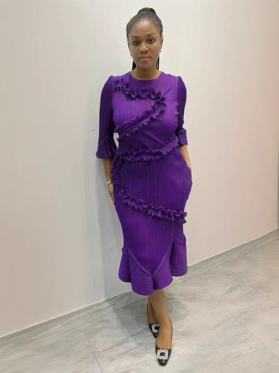 Plus Size African Print Mermaid Elegant Chic Dress