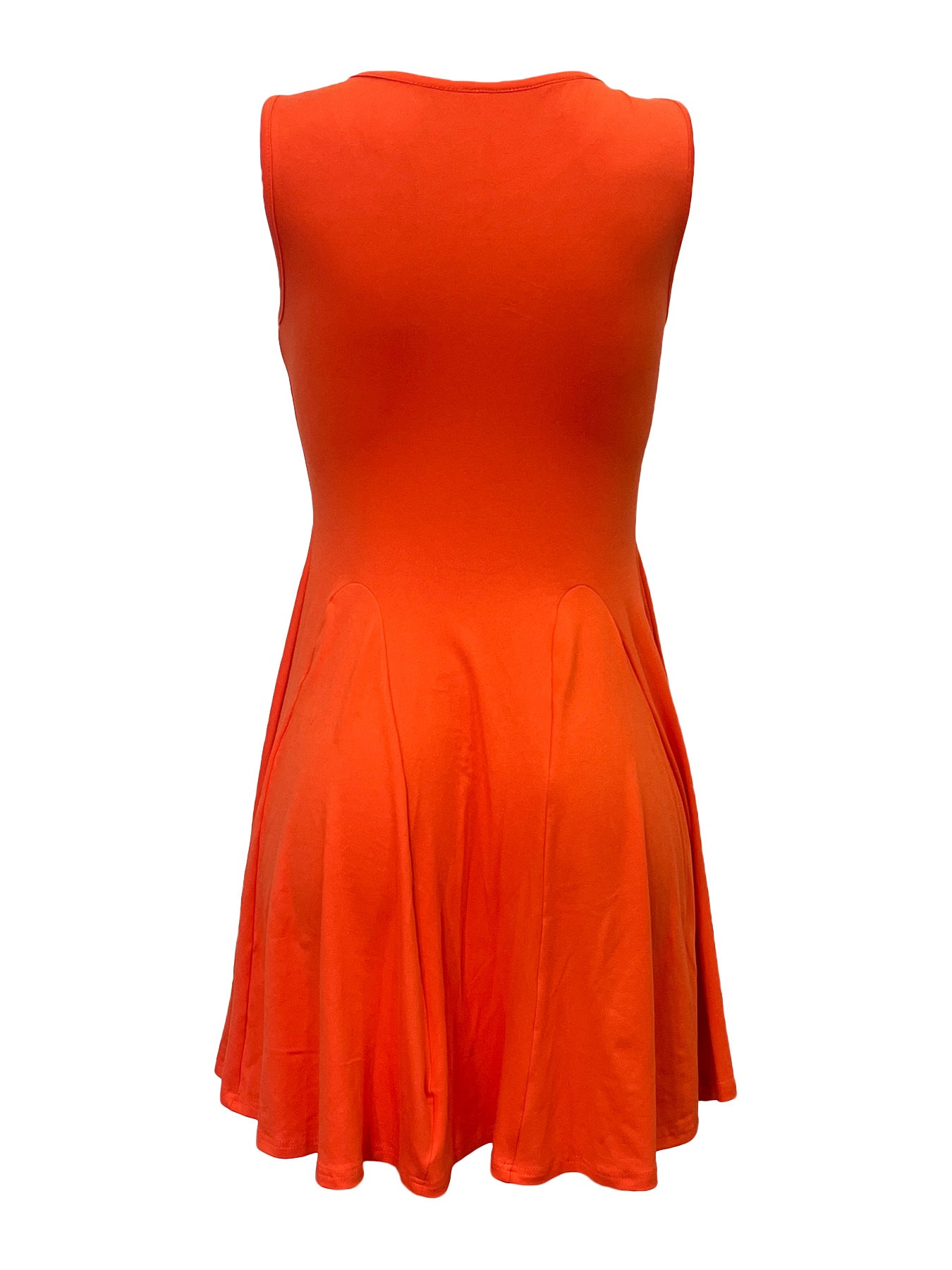 Women's Spring/Summer Solid Color Round Neck Sleeveless Casual Mini Dress 6