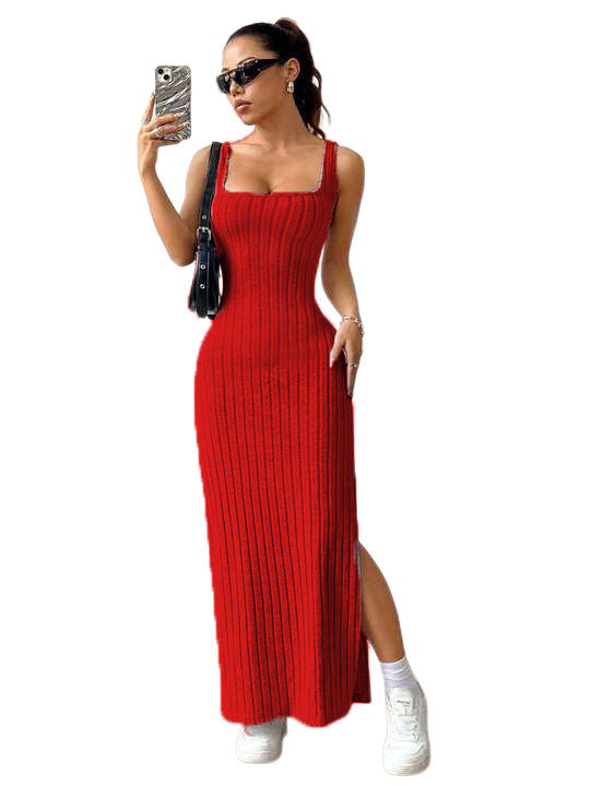 Women's Sexy Fashion Solid Color Sleeveless Dress 4