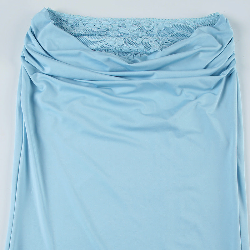 Spring sexy Lace Strap Vest Long skirt Two Piece Set 15