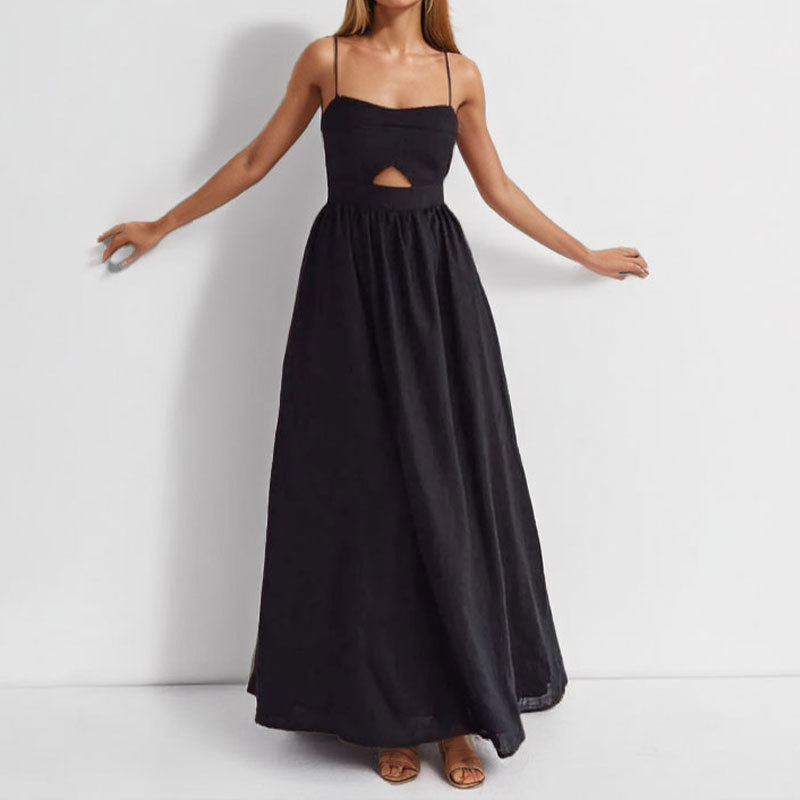 Women Sexy French Cutout Slit Maxi Dress 3