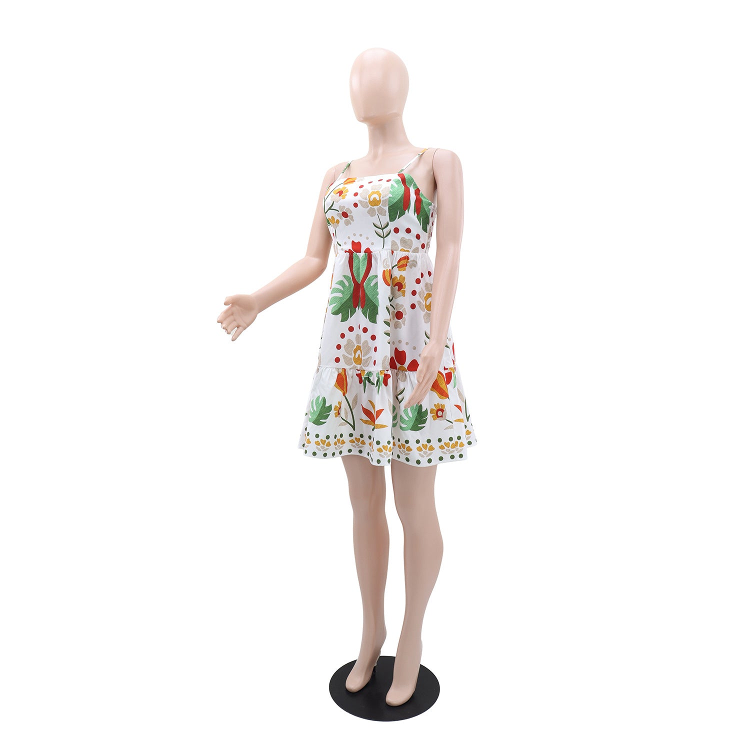 Women Casual Holidays Suspender Print Dress 4