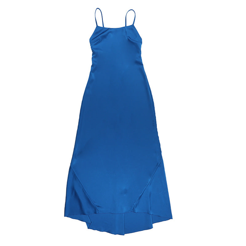 Strappy Sexy Low Back Satin Chic Evening Gown Long Dress 11