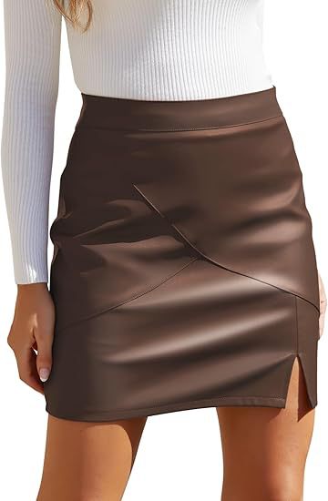 High Waist Tight Fitting Mini Short Leather Skirt 6