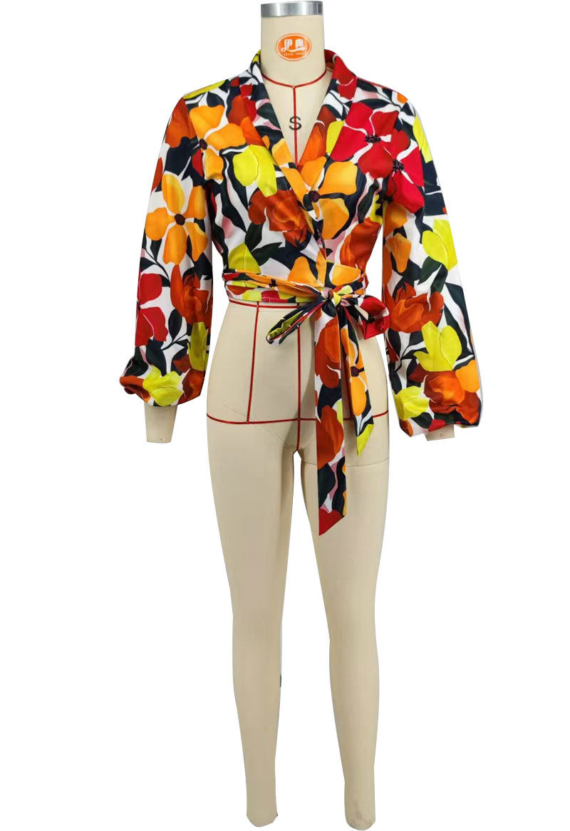 Autumn And Winter Women's Casual Flower Long Sleeve Top Fashion Wear 8