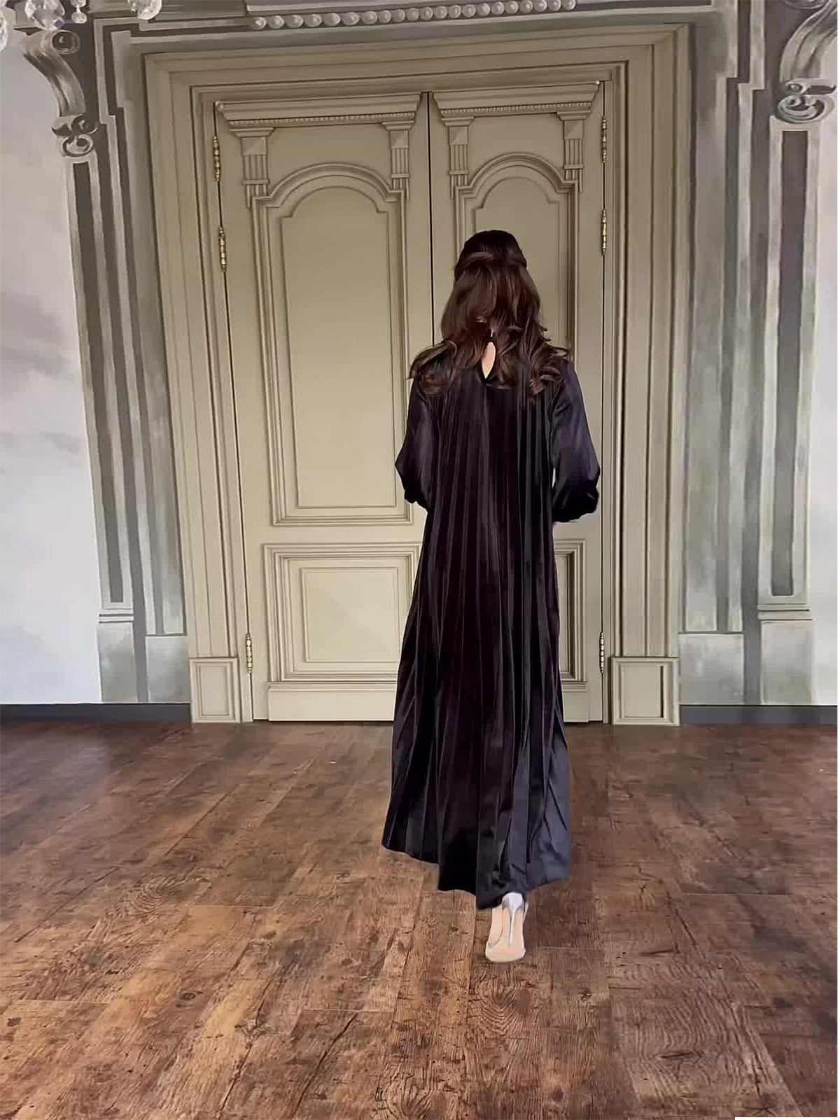 Autumn Belted Plus Size Women's Fashion Pleated Loose Chic Dress 4