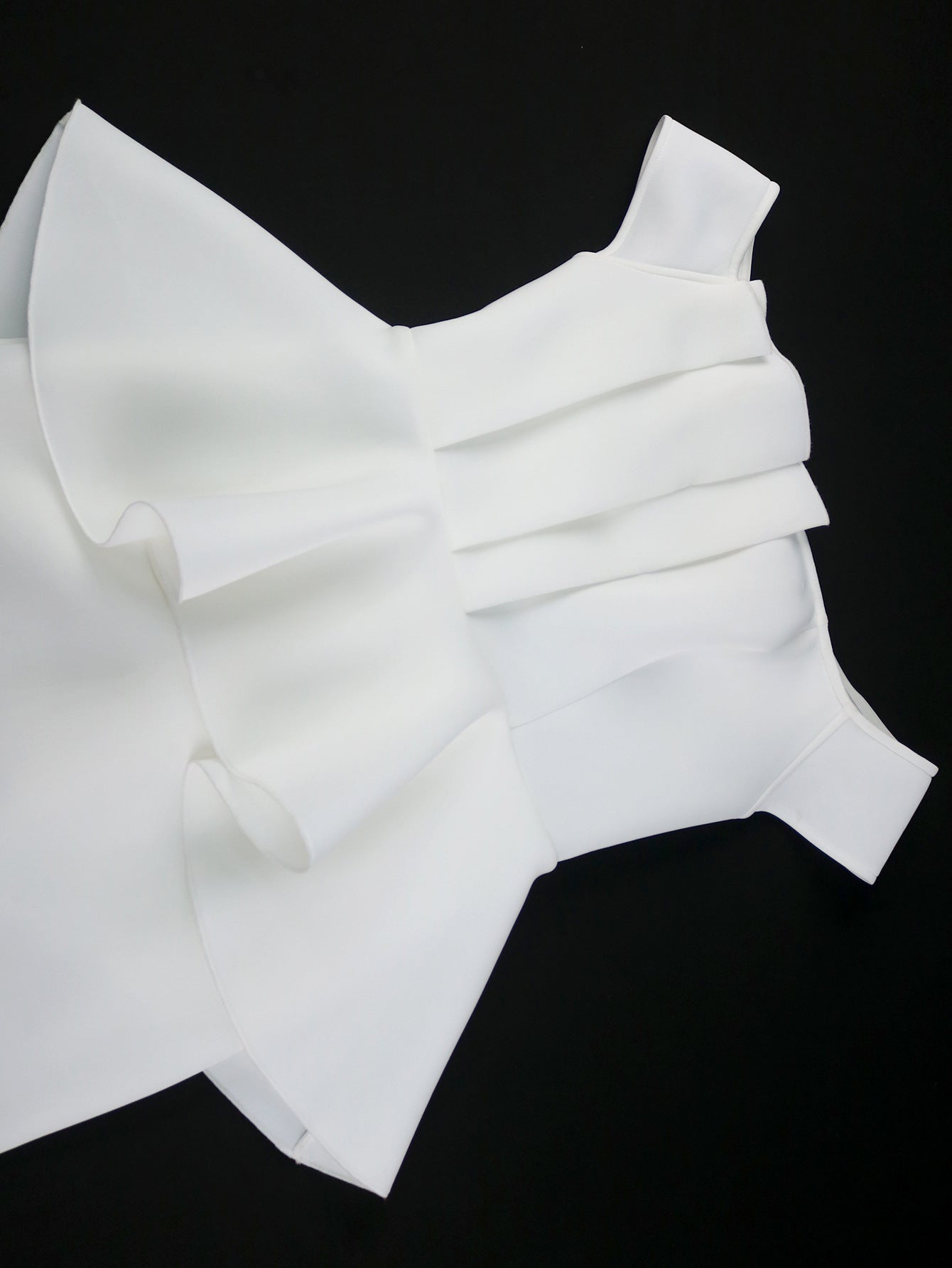 White Strapless Ruffle Bridesmaid Dress 11