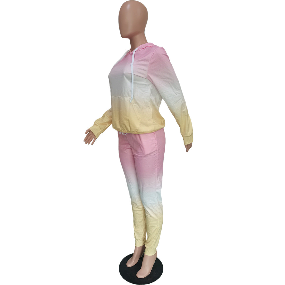 Women Casual Gradient Print Hoodies and Pant Two Piece 18