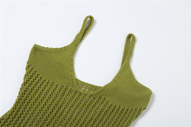 Summer women's sexy suspenders Low Back V-neck low-cut high-waist bud dress 23