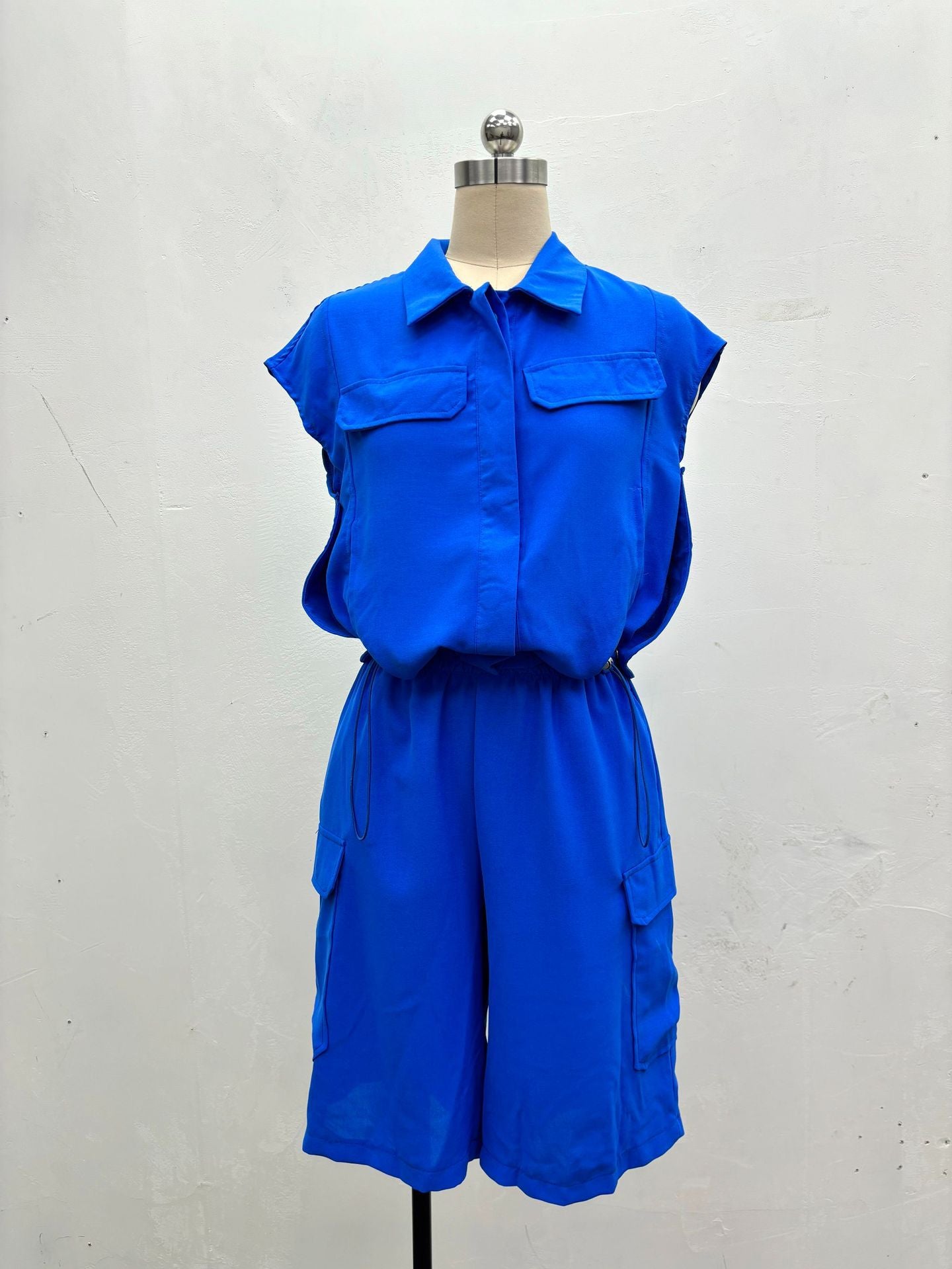 Summer Fashion Casual Women's Solid Color Shirt Shorts Two-Piece Suit 13