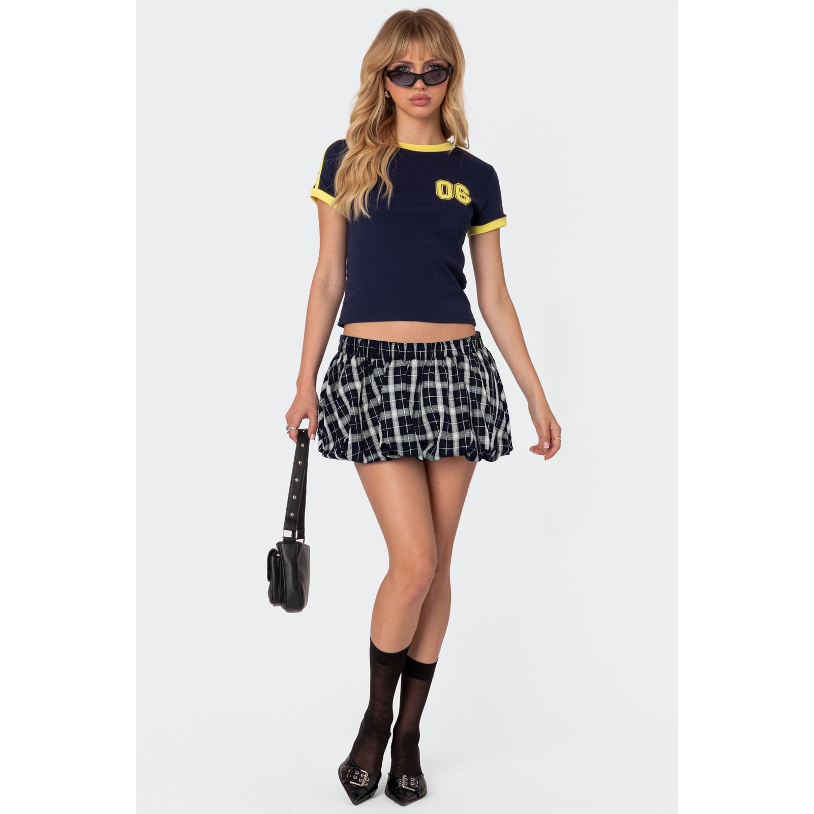 Women plaid mini pants skirt 15