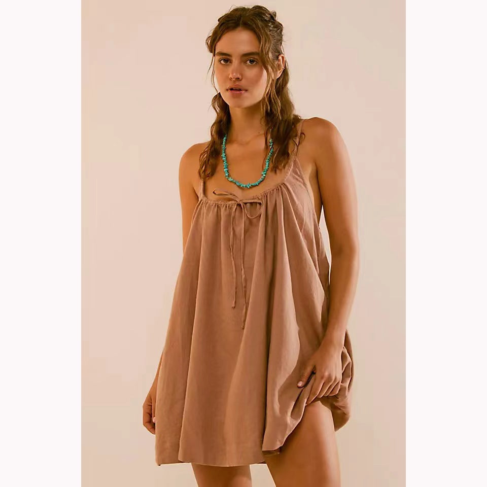 Women suspender buckle dress 4