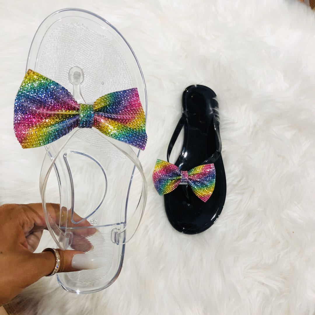 womenbow colored diamonds Slippers 6