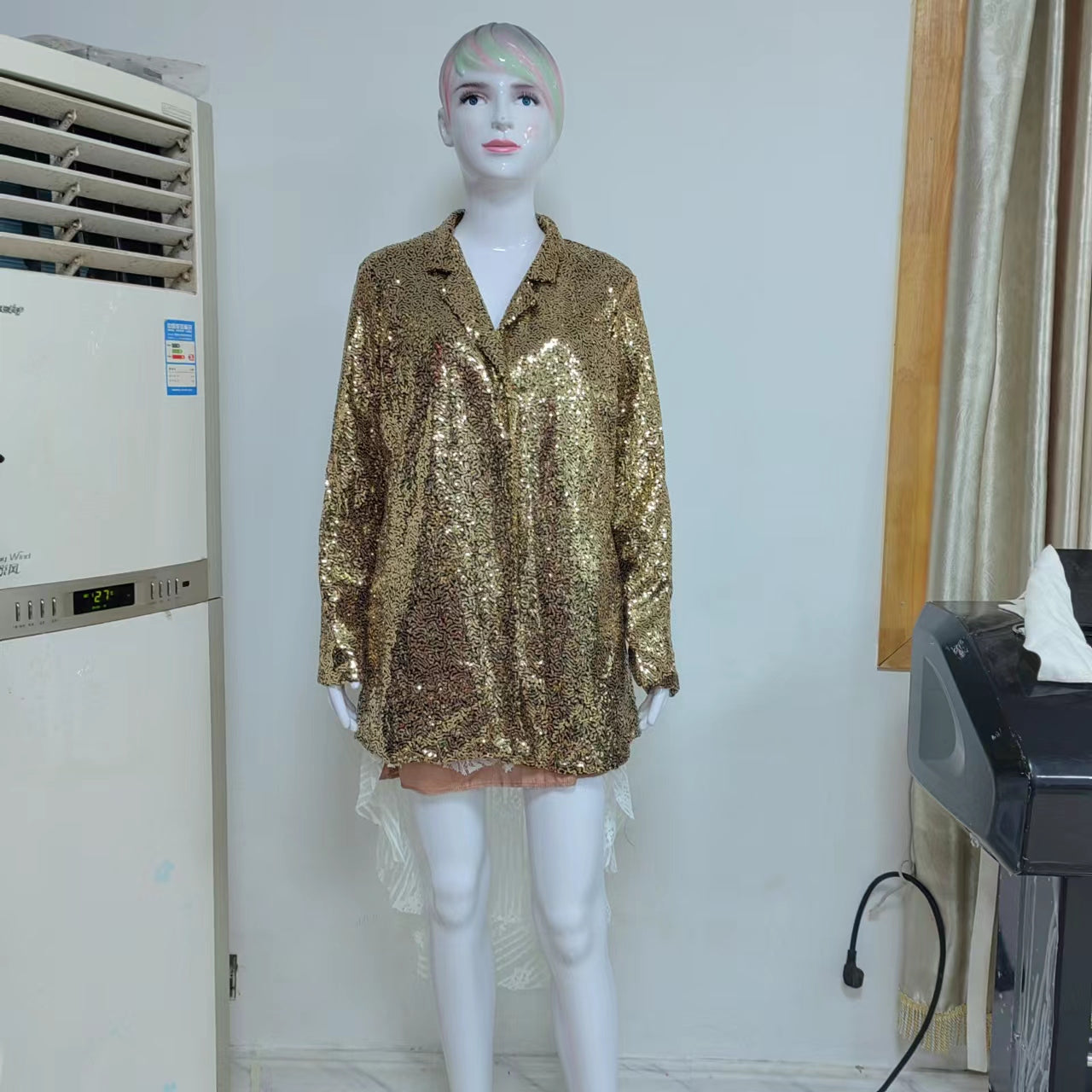 Women Fashion Sequin Long Sleeve Chic Blazer 14