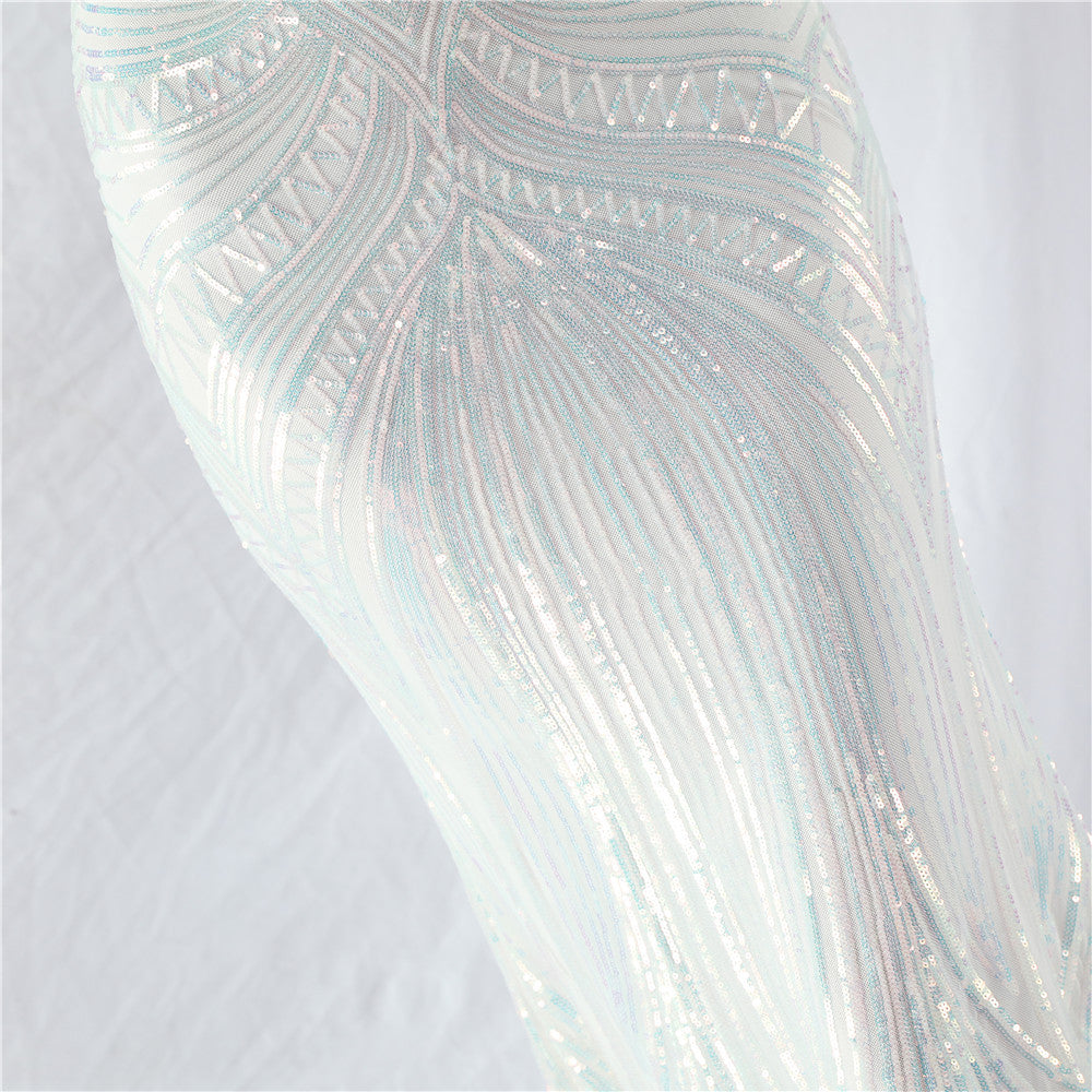 Plus size Women sequined formal party maxi evening dress 25