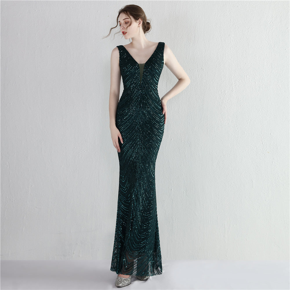 Sequin Fishtail Long Dress Formal Party Evening Dress 13