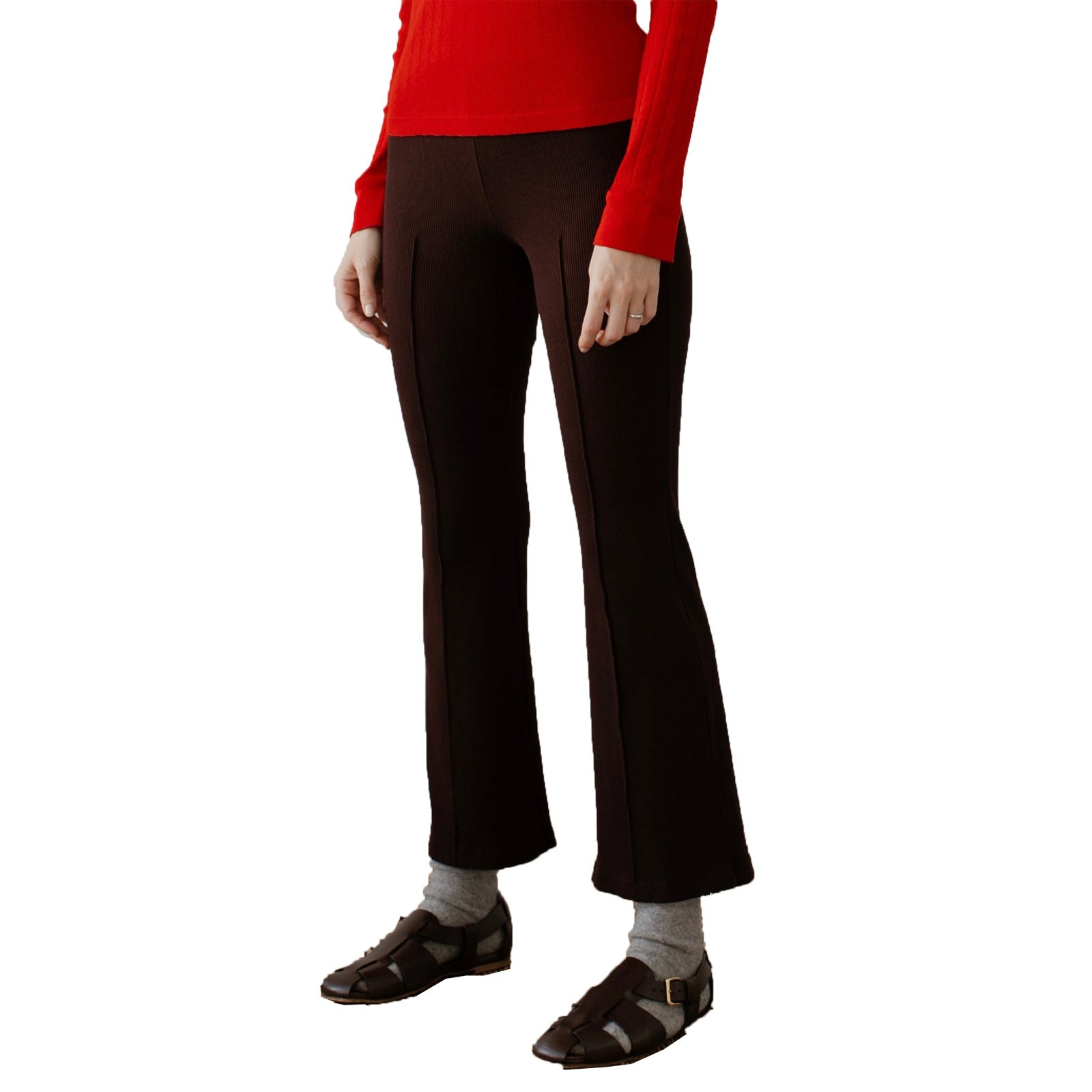 Women Casual Ribbed Bell Bottom Pant 17