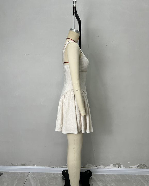 Women French Career square neck vintage trim elegant dress 6