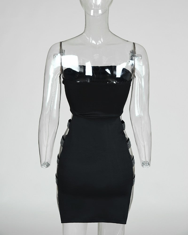 Hollow Strapless Mini Bodycon Slim Nightclub Dress 4