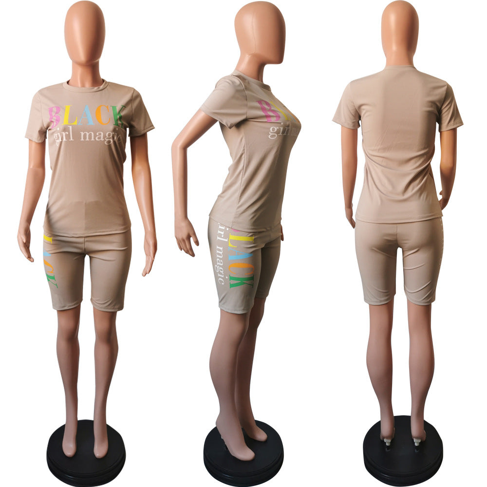 Summer fashionable solid color two-piece fashion casual shorts set 25