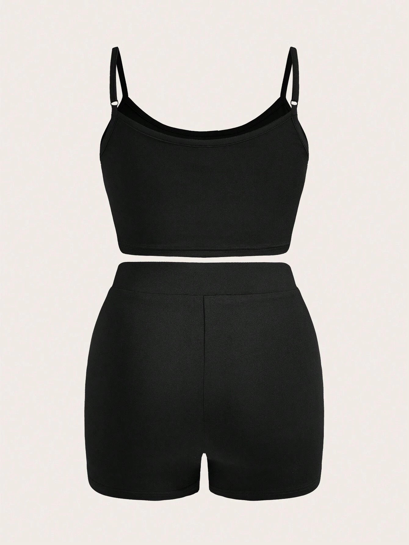 Summer trendy women's Printed Strap two piece shorts set 4