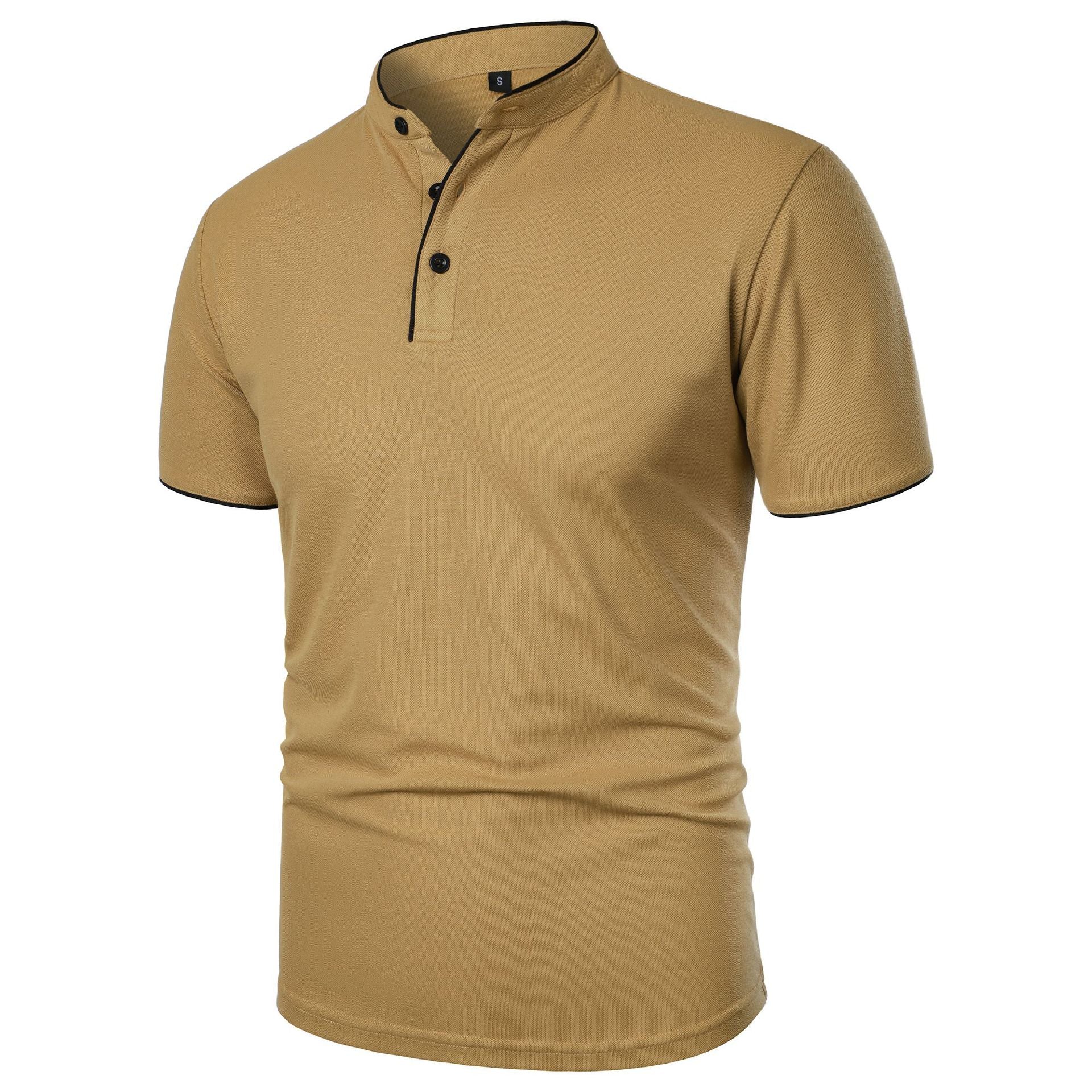 Men's Summer Solid Short Sleeve Polo T-shirt 29
