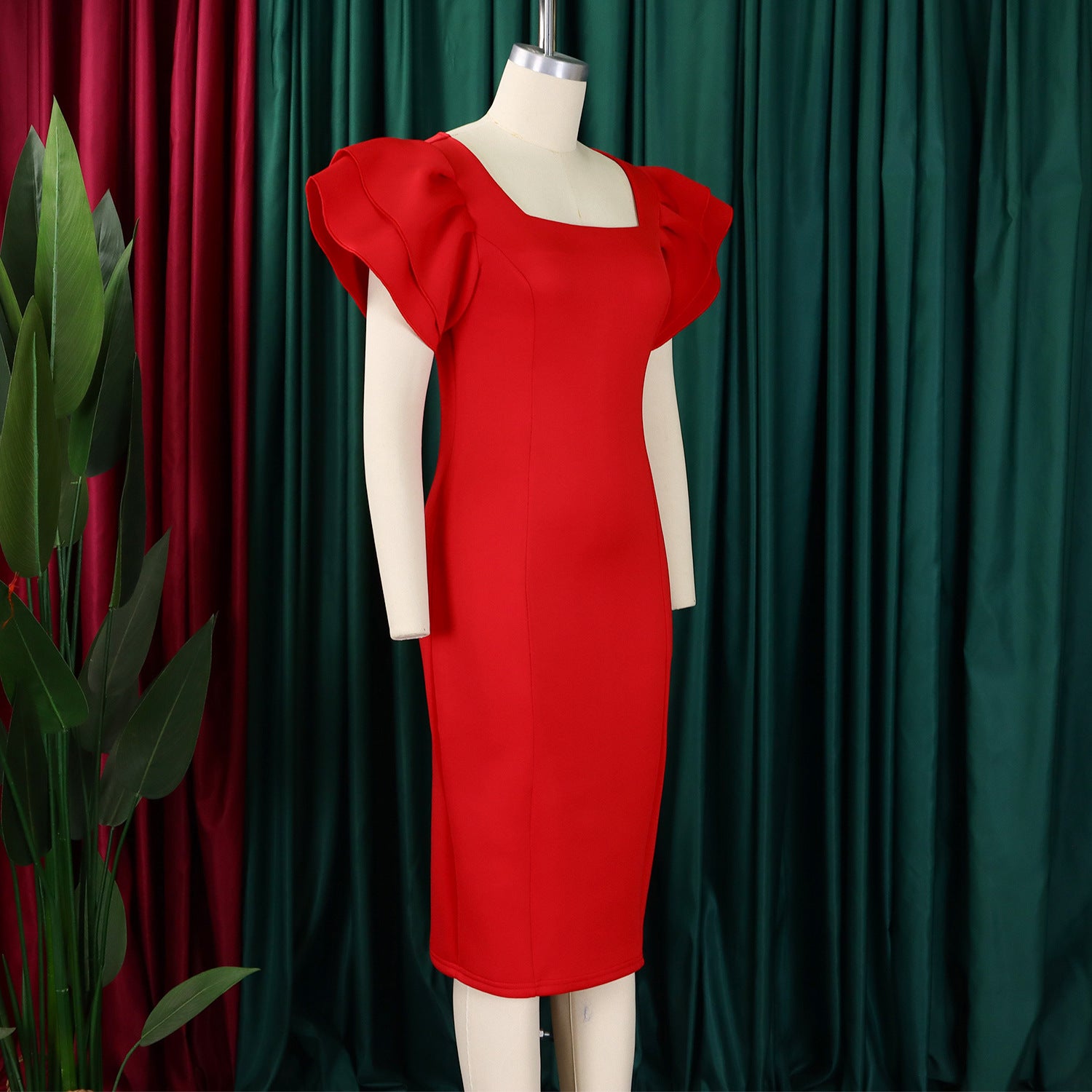 Women solid bodycon African dress 25