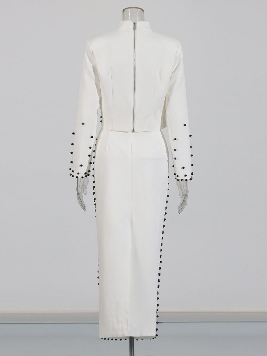 Women beaded top + skirt two-piece set 6