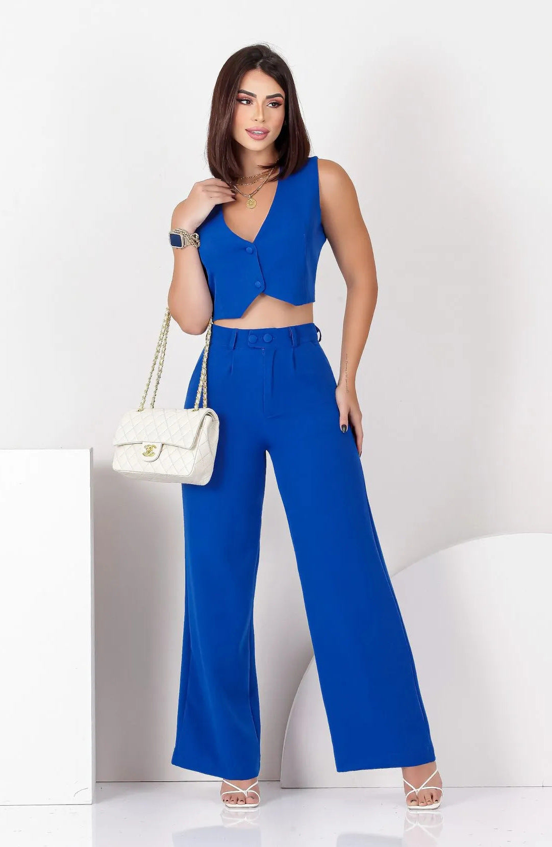 Women Summer Casual Sleeveless Top and Pant Two-piece Set 3