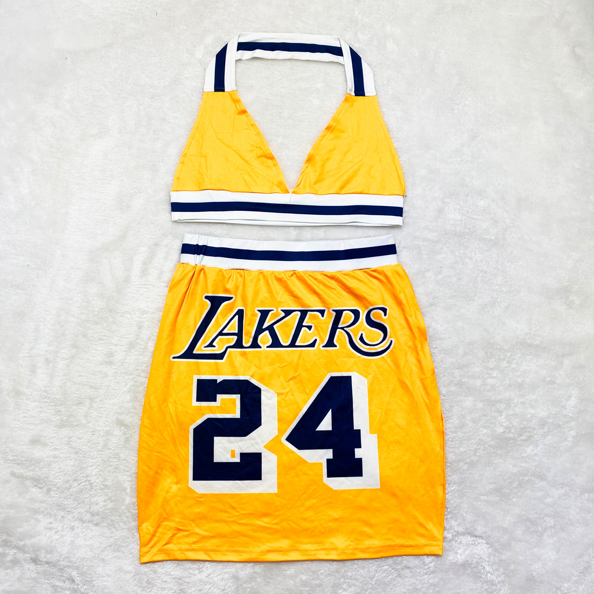 Summer Sports Print Halter Bra and Mini Skirt 2PC Set 5