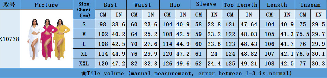 Women Solid Long Sleeve Top and Slit Skirt 2-piece set 12