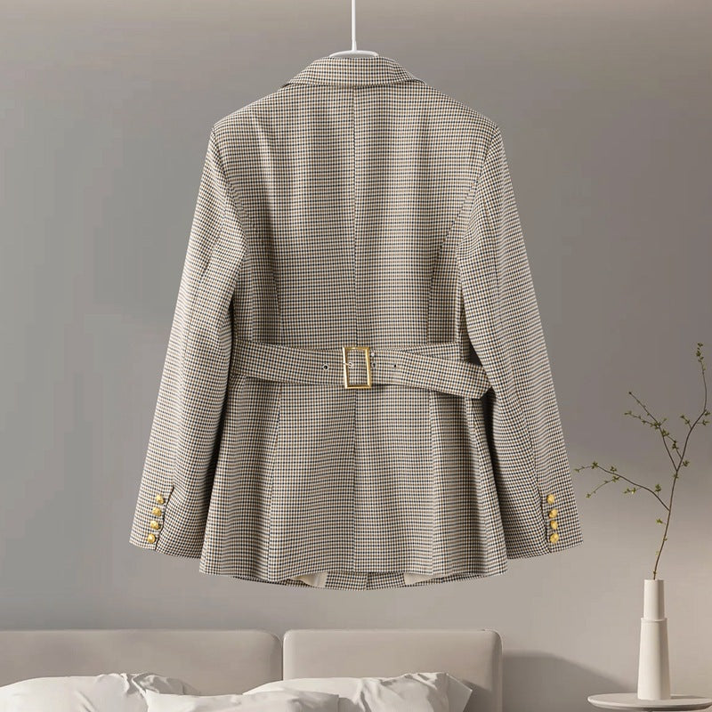 Women Fall/Winter Houndstooth Blazer Coat 6