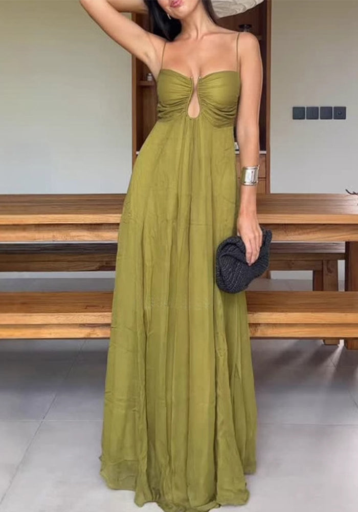 Summer Sexy Strap U-Neck Holiday Maxi Dress