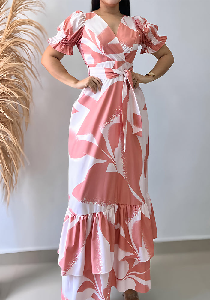 Women Casual Holidays Print Short Sleeve Dress