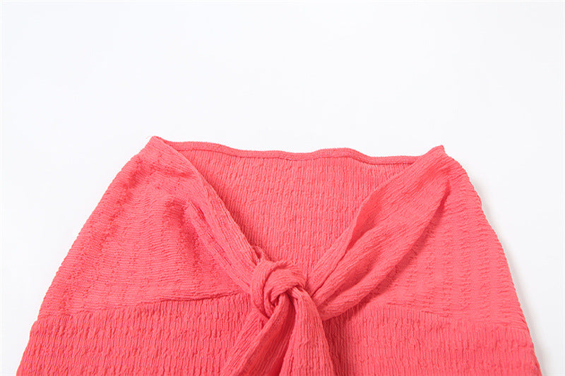 Women Summer Sexy Strapless Top and Long Skirt Two-Piece Set 23