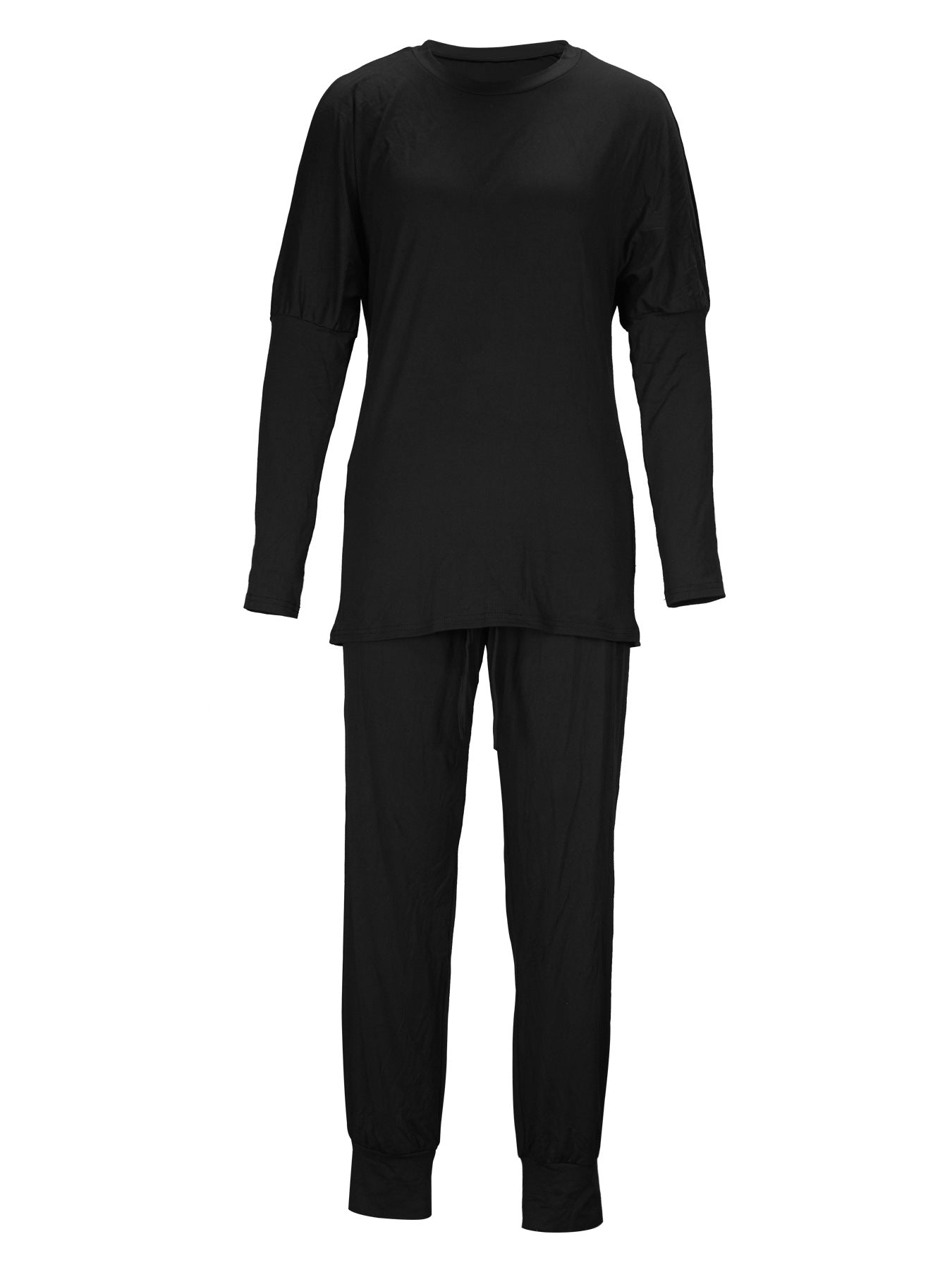 Autumn and Winter Women's Clothing Round Neck Loose Solid Color Long Casual Two-piece Pants Set 29