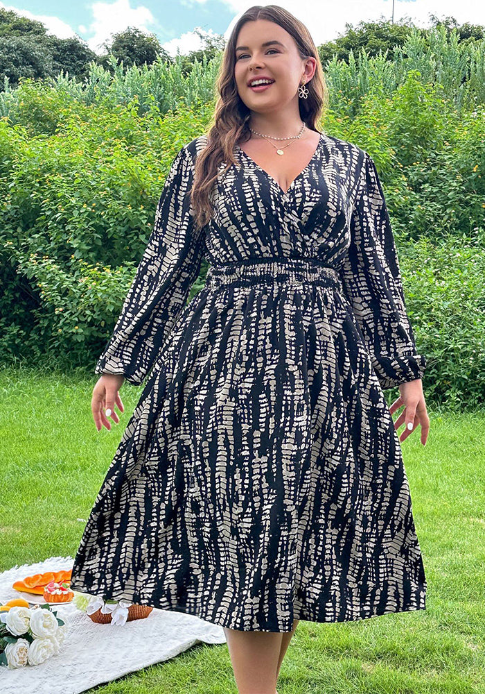 Plus Size Women Tie-Dye Print Dress