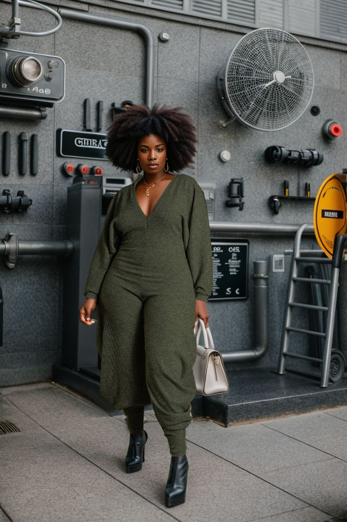 Women Ribbed Solid Patchwork Jumpsuit 10