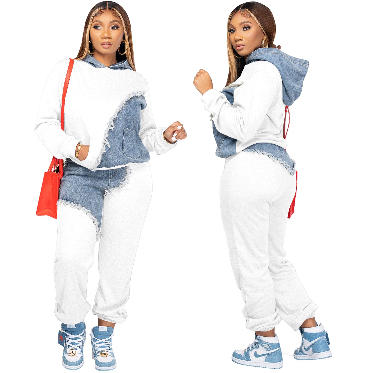 Women's Fashion Casual Hoodies Tie Long Two-Piece Set 11