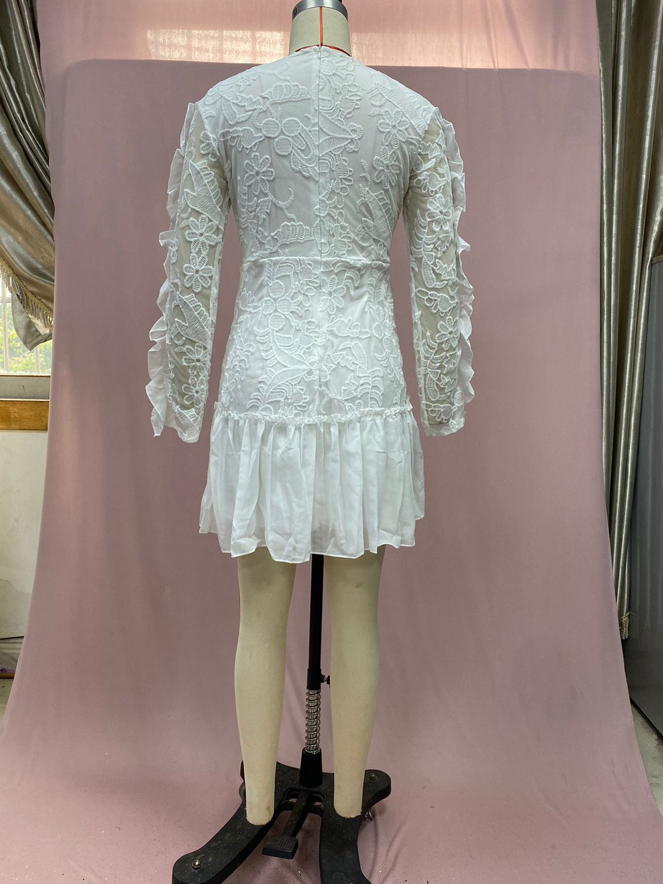 Summer Women embroidered sexy lace dress 7